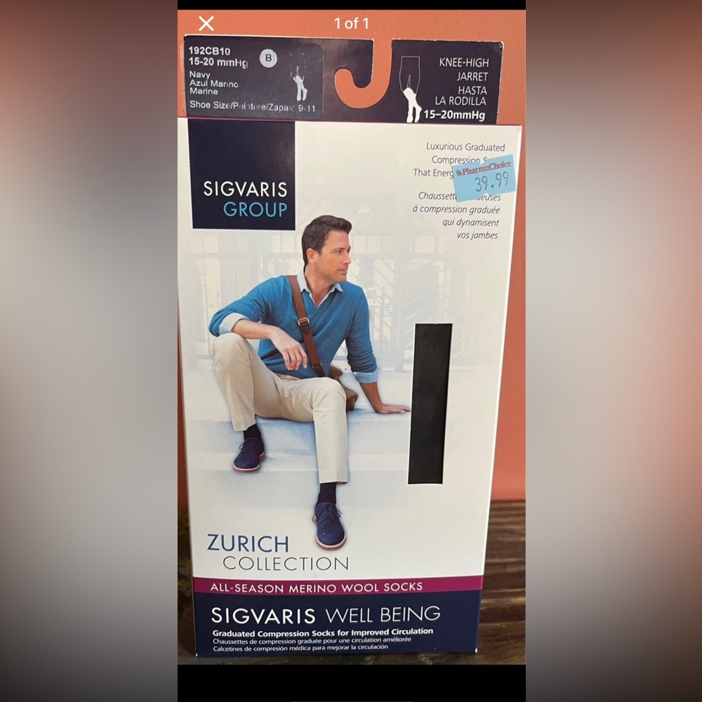 BNWT Sigvaris Men’s Knee High All Season Compression Socks